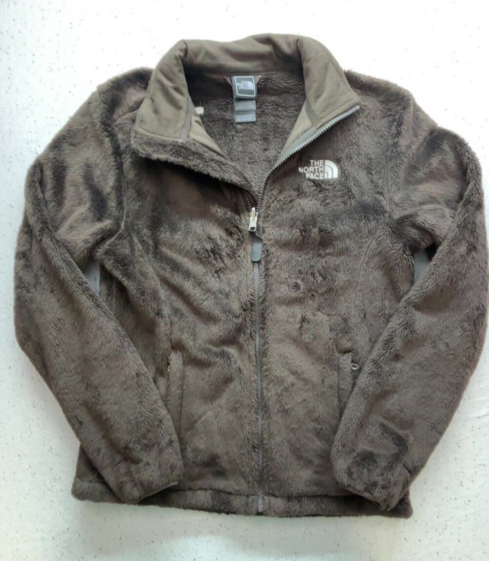 The North Face Osito Fleece Jacket Womens Small S Brown Full Zip High Pile Fuzzy